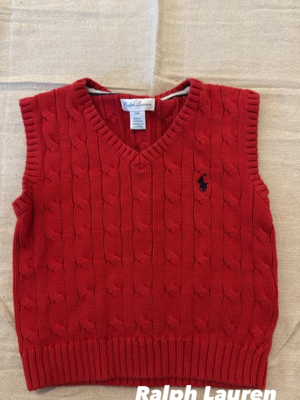 Ralph Lauren Polo cable-knit V-neck sweater vest
